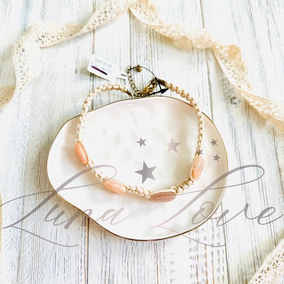 FREE PEOPLE Sweet Carolina Choker In Rose Quartz NWT - Picture 3 of 6